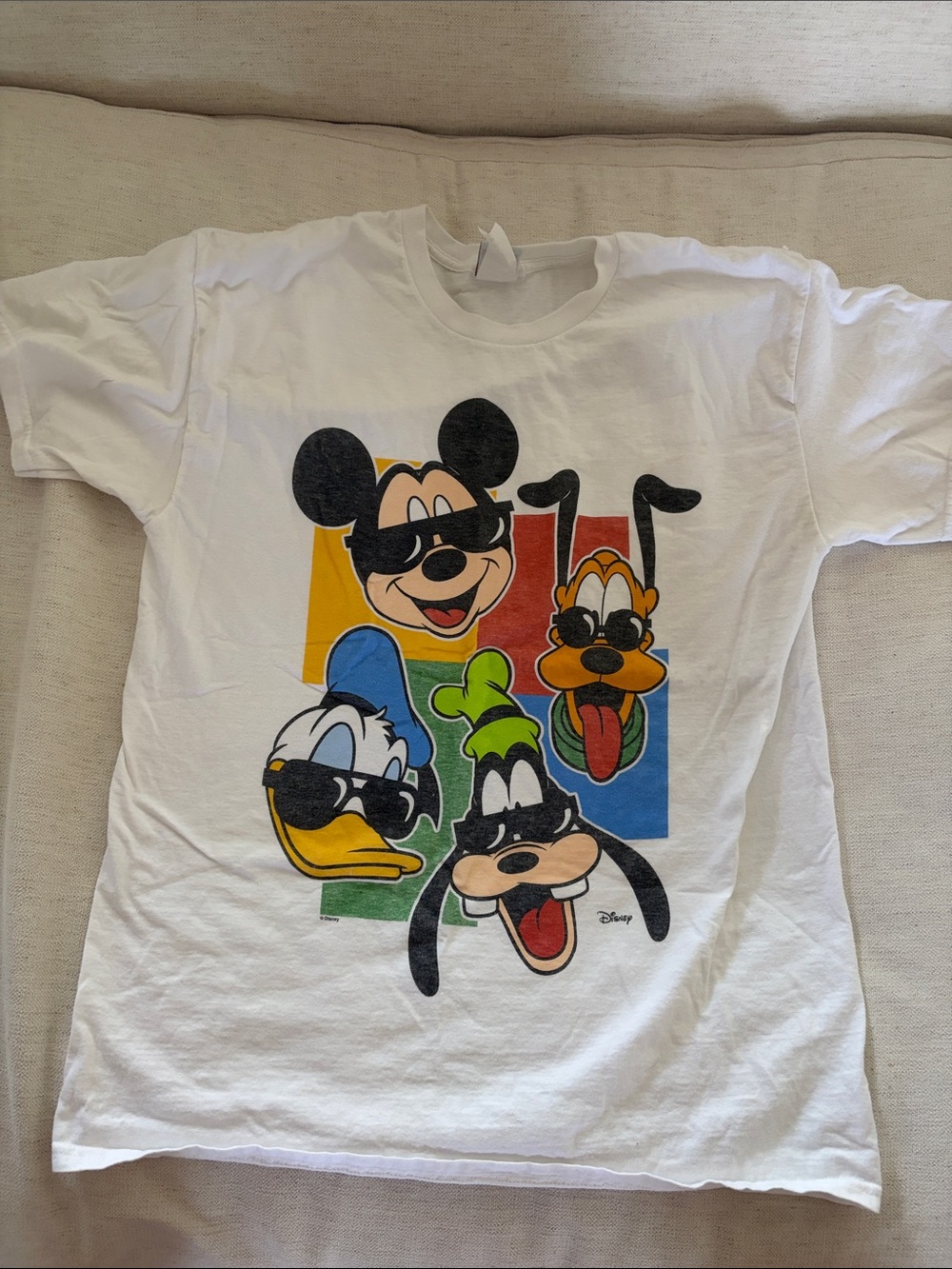 Junk Food Clothing White Disney Character Tee with Mickey, Donald, Goofy & Pluto